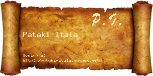 Pataki Itala névjegykártya
